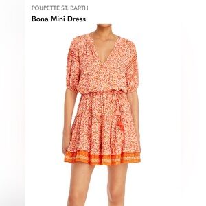 Poupette St Barth Women's Orange and White Dress